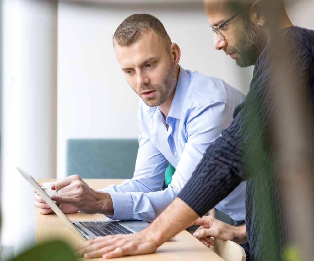LEM employees having a chat
